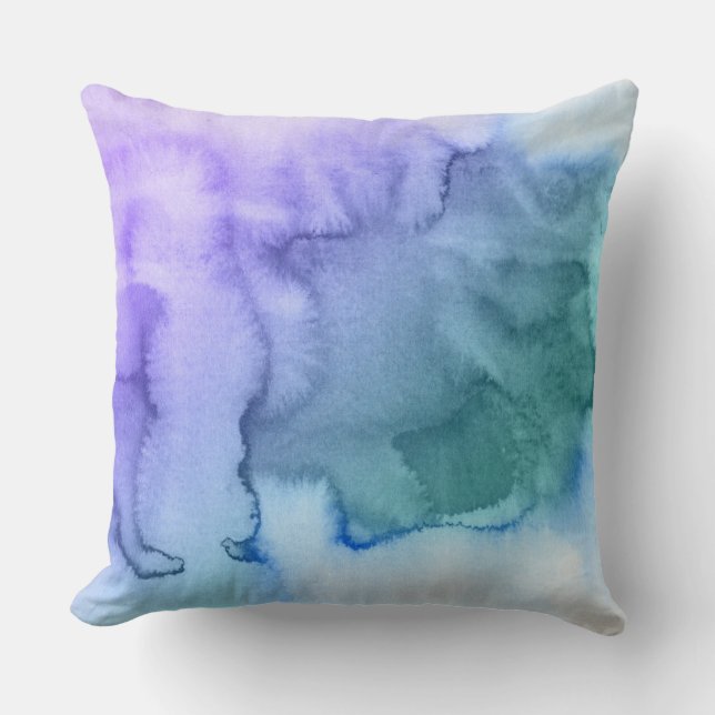 Abstract watercolor hand painted background 6 throw pillow (Front)