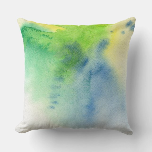 Abstract watercolor hand painted background 8 throw pillow (Front)