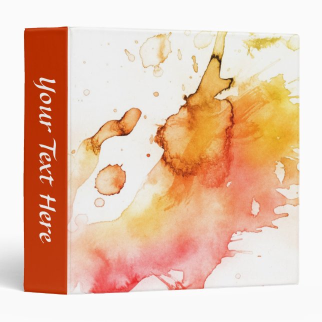 Abstract watercolor hand painted background binder (Front/Spine)
