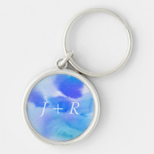 Abstract watercolor hand painted background. keychain