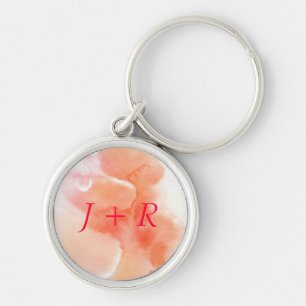 Abstract watercolor hand painted background keychain