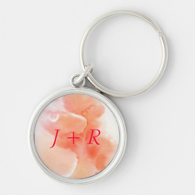 Abstract watercolor hand painted background keychain (Front)