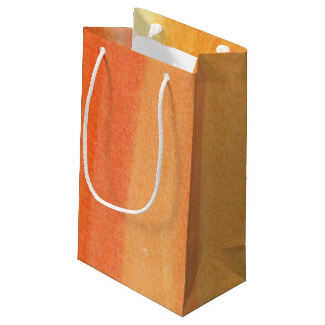 Abstract watercolor hand painted background small gift bag (Back Angled)