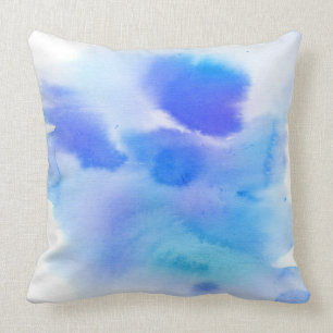 Abstract watercolor hand painted background. throw pillow