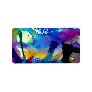 Abstract watercolor label