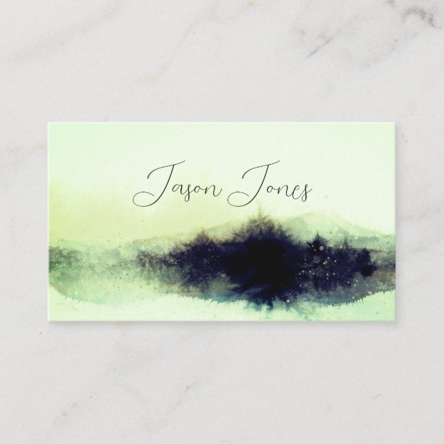 abstract watercolor landscape artistic minimalist  business card (Front)