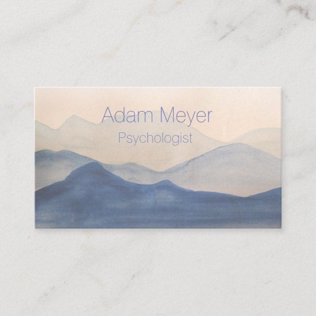 Abstract Watercolor Landscape Classy Business Card (Front)