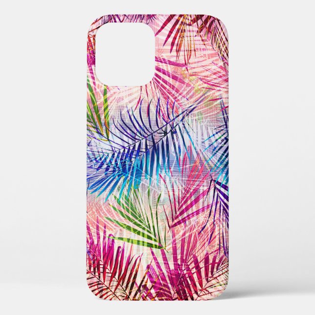 Abstract Watercolor Leaves Allover Pattern Case-Mate iPhone Case (Back)
