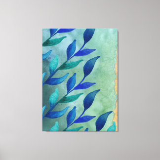 Abstract watercolor leaves canvas print