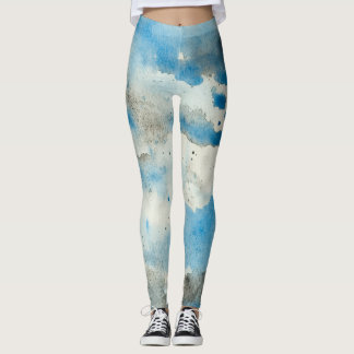 abstract watercolor leggings