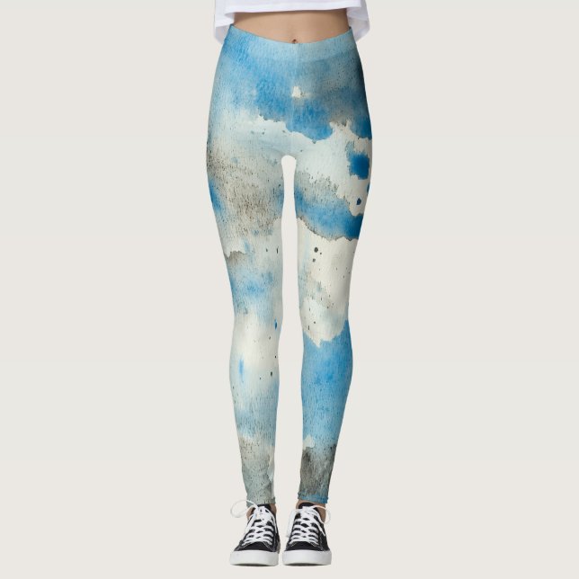 abstract watercolor leggings (Front)