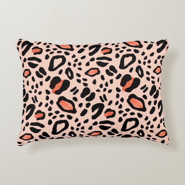 Abstract watercolor leopard. Animal print pattern Accent Pillow (Front)
