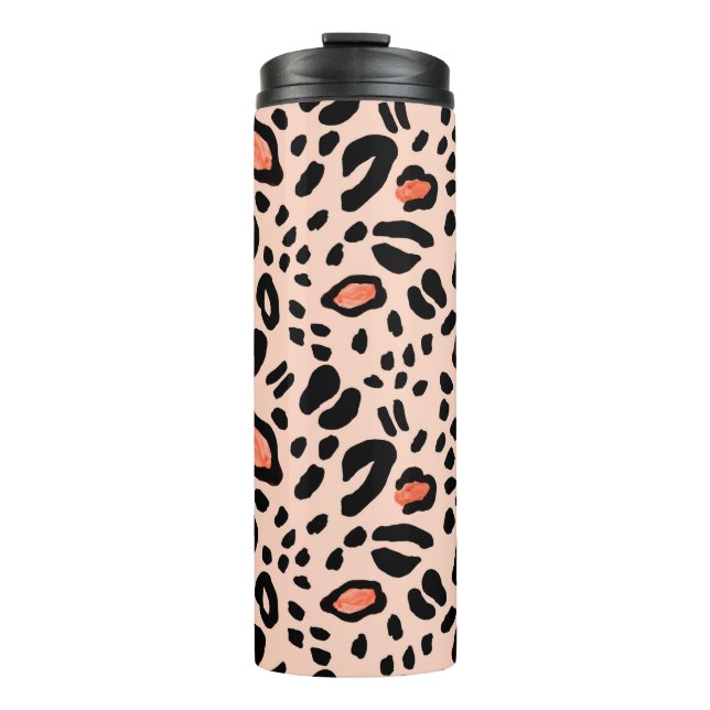 Abstract watercolor leopard. Animal print pattern Thermal Tumbler (Front)