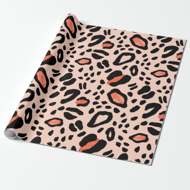 Abstract watercolor leopard. Animal print pattern Wrapping Paper (Unrolled)
