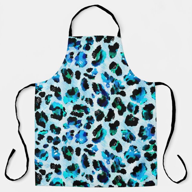 Abstract Watercolor Leopard Skin Pattern Apron (Front)