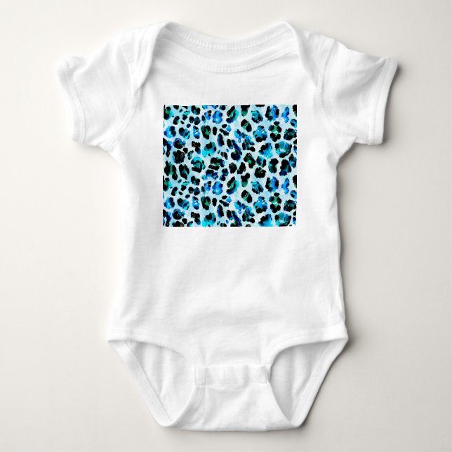 Abstract Watercolor Leopard Skin Pattern Baby Bodysuit (Front)