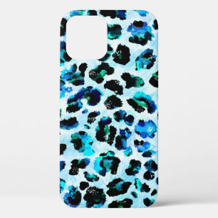 Abstract Watercolor Leopard Skin Pattern iPhone 12 Case