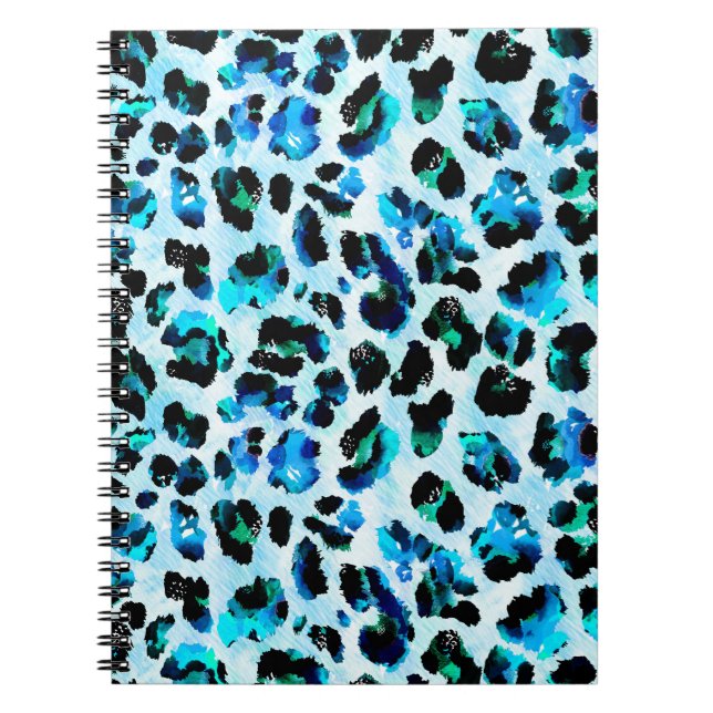 Abstract Watercolor Leopard Skin Pattern Notebook (Front)