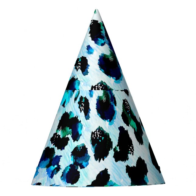 Abstract Watercolor Leopard Skin Pattern Party Hat (Front)