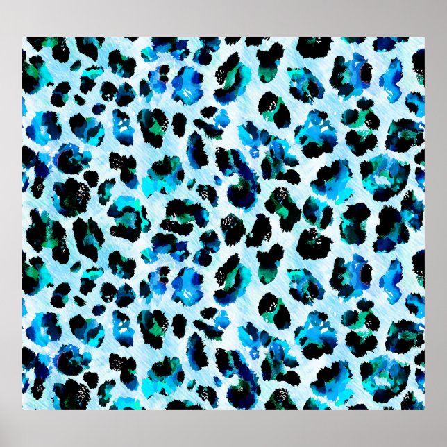 Abstract Watercolor Leopard Skin Pattern Poster (Front)