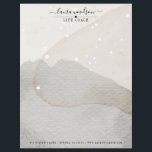 Abstract Watercolor Life Coach Letterhead<br><div class="desc">Abstract earthy organic abstract watercolor shapes life coach business letterhead with elegant soft translucent colours of cream grey and white with your name in a lovely script signature,  contrasted with a chic serif typeface in lower case. For an ethereal serene vibe. Customize your contact information at the bottom.</div>