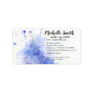 Abstract watercolor light blue splash brush stroke label