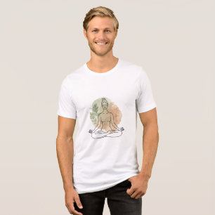 Abstract Watercolor Line Art T-Shirt Tri-Blend Shirt