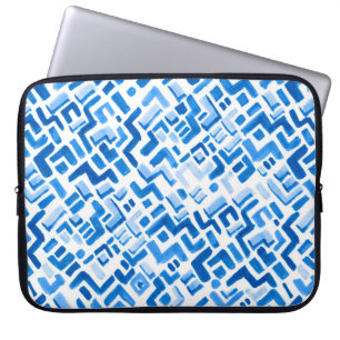 Abstract watercolor lines and stripes pattern laptop sleeve