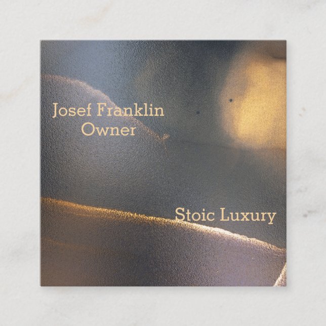 Abstract Watercolor Masculine Square Business Card (Front)