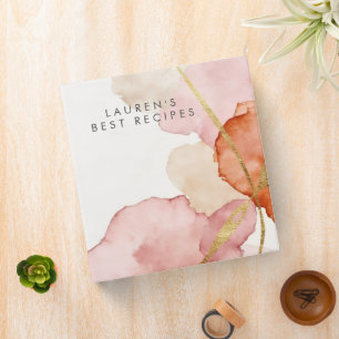 Abstract Watercolor Modern Minimal Binder