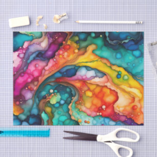 Abstract Watercolor Motion Waves Tissue Paper