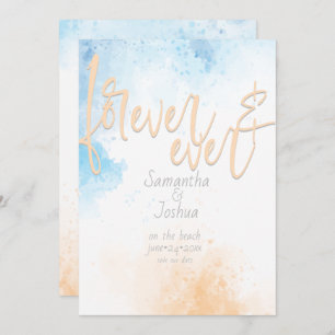 Abstract Watercolor Ocean and Beach Save the Date Invitation