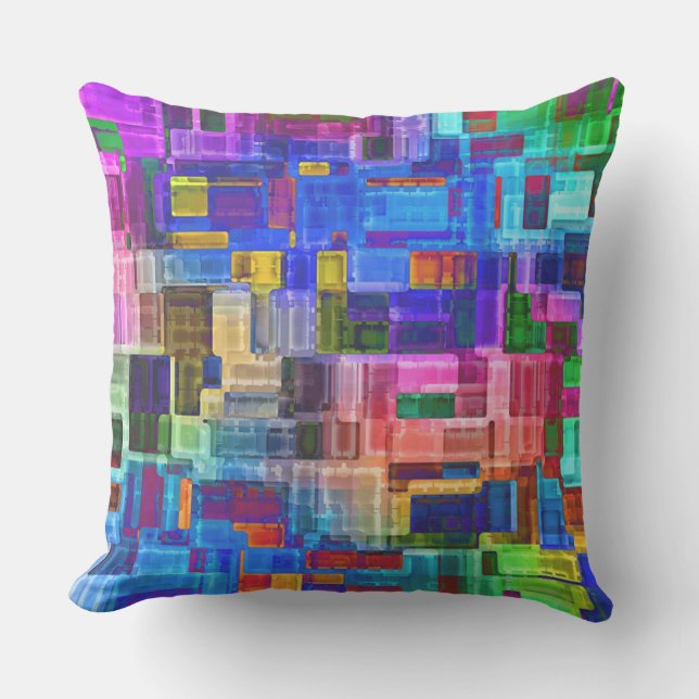 Abstract Watercolor Outdoor Pillow (Front)