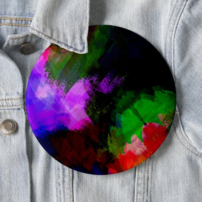Abstract watercolor paint 2 6 inch round button (In Situ)