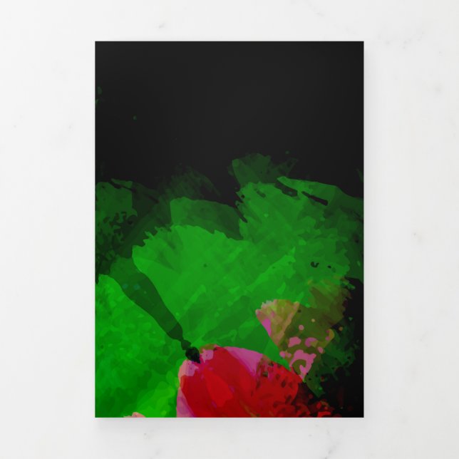 Abstract watercolor paint 2 Tri-Fold holiday card (Cover)