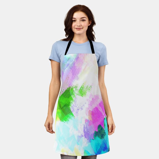 Abstract watercolor paint apron (Worn)
