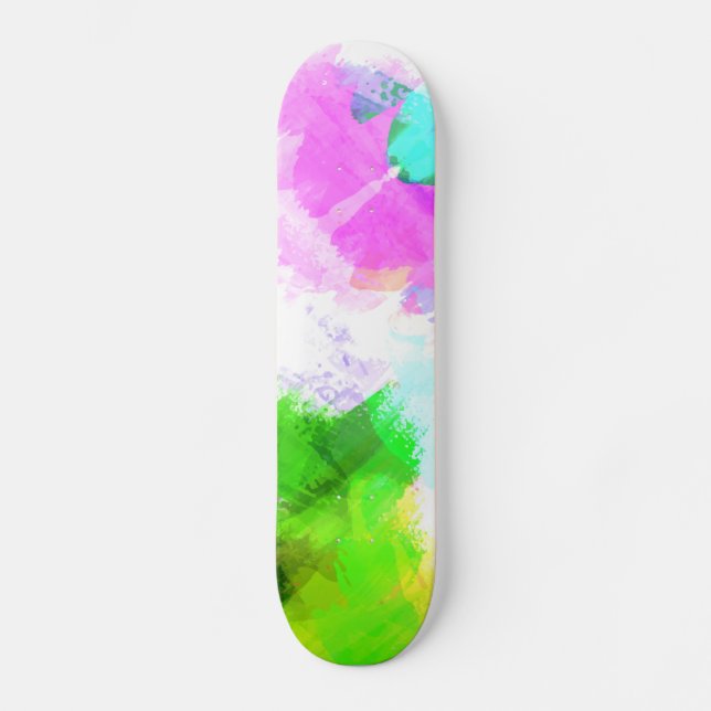 Abstract watercolor paint skateboard (Front)