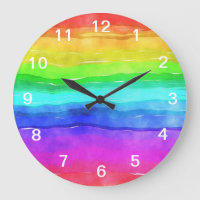 Abstract Watercolor Painted Stripes Rainbow