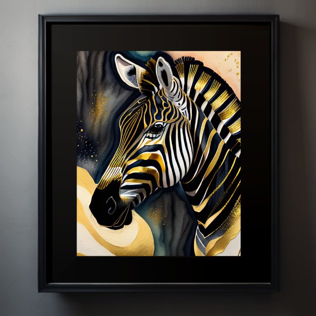 Abstract Watercolor Painting of a Zebra 5:4 Poster (Creator Uploaded)