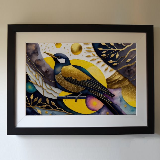 Abstract Watercolor Painting of Birds 3:2 Poster (Creator Uploaded)