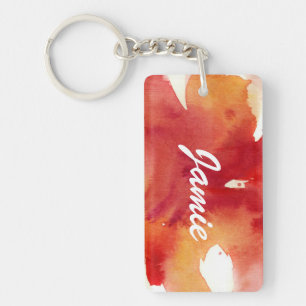 Abstract watercolor paintings keychain