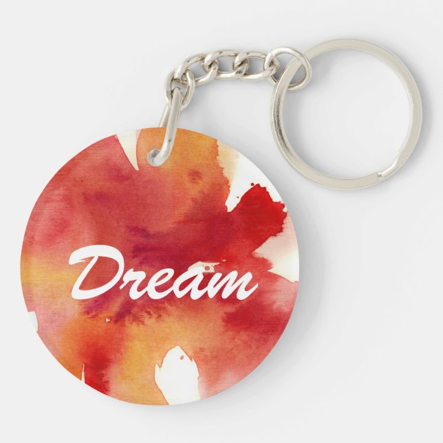 Abstract watercolor paintings keychain (Back)