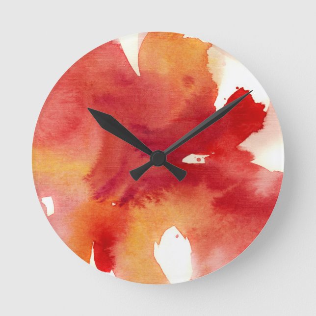 Abstract watercolor paintings round clock (Front)