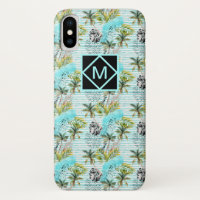 Abstract Watercolor Palm Tree Pattern
