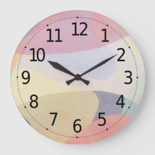 Abstract Watercolor Pastel Artwork Wall Clock