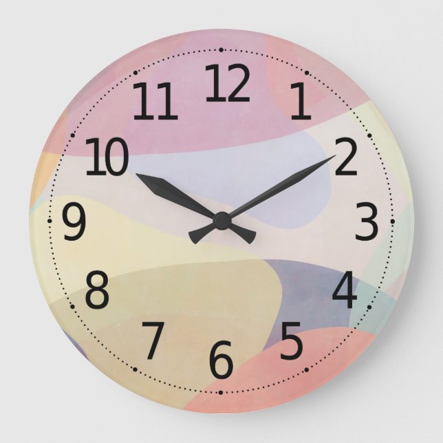 Abstract Watercolor Pastel Artwork | Wall Clock (Front)