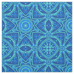 Abstract Watercolor Pattern - Denim Blue  Fabric