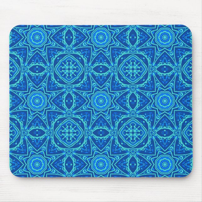 Abstract Watercolor Pattern - Denim Blue  Mouse Pad (Front)