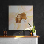 Abstract Watercolor Peach Pink Unique Custom Photo Canvas Print<br><div class="desc">Unique and beautiful,  this pink and peach photo canvas wall art  is a great wedding or anniversary gift for a special couple.</div>