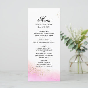Abstract Watercolor Pink Brush Strokes & Gold   Menu